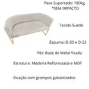 Ver imagem 2 de Namoradeira Poltrona Decorativa Luana Suede Bege com Base Dourada - Fm