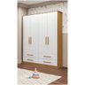 Guarda Roupa Peroba Charlo 4 Portas Lisa - Branco/amêndoa - 2