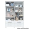 Guarda Roupa Peroba Charlo 4 Portas Lisa - Branco/amêndoa - 3