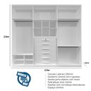 Ver imagem 3 de Guarda-Roupa Casal 6 Portas e 6 Gavetas Lazio Bom Pastor