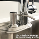 Ver imagem 3 de Dispenser Dosador Detergente Inox 304 de Embutir 350ml Bancada Cozinha Porta Sabonete Sabao Líquido