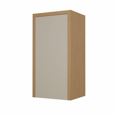 Armário Aéreo 40cm 1 Porta Condessa Cinza/Carvalho/Greige