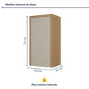 Ver imagem 3 de Armário Aéreo 40cm 1 Porta Condessa Cinza/Carvalho/Greige