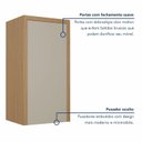 Ver imagem 4 de Armário Aéreo 40cm 1 Porta Condessa Cinza/Carvalho/Greige
