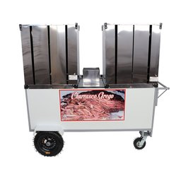 Carrinho Churrasco Branco Grego Duplo com Rodas Pneumáticas e Toldo - 2