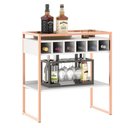 Ver imagem 2 de Aparador Adega Bar Branco/cobre com Prateleira e Nichos para Vinhos - Pleno