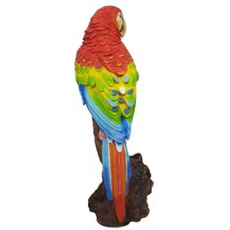 Enfeite de jardim decoração arara vermelha - 2