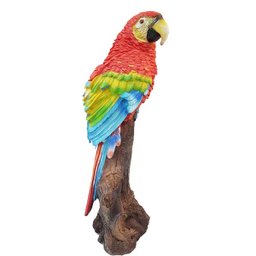 Enfeite de jardim decoração arara vermelha - 4