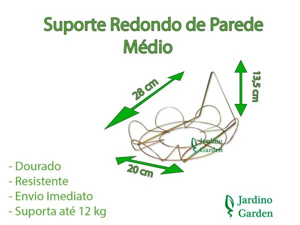 SUPORTE REDONDO DE PAREDE PARA VASOS METAL 6 UND DECORAÇÃO - 2