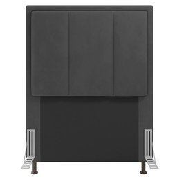 Cabeceira Cama Box Solteiro Veneza 90 Cm Suede MV Estofados Cinza - 1