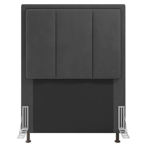 Cabeceira Cama Box Solteiro Veneza 90 Cm Suede MV Estofados Cinza