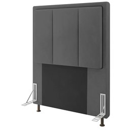 Cabeceira Cama Box Solteiro Veneza 90 Cm Suede MV Estofados Cinza - 3