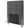 Cabeceira Cama Box Solteiro Veneza 90 Cm Suede MV Estofados Cinza - 3