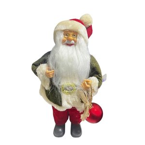Papai Noel em Pe Verde Vermelho 30cm Florarte