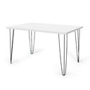 Ver imagem 2 de Conjunto Mesa de Jantar Hairpin 130x80 Branca com 4 Cadeiras Eiffel Slim - Preto