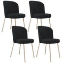 Ver imagem 1 de Kit 04 Cadeiras para Sala de Jantar Cozinha Estofada Gavi Arena L02 Bouclê Preto - Lyam Decor