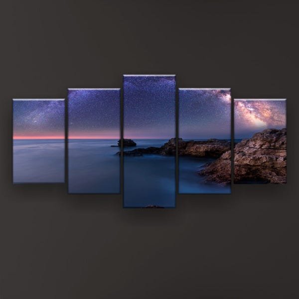 Quadro Decorativo Via Láctea 129x61 5 Peças - 2