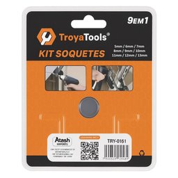 10 Kit Soquetes Troya Tools 9 em 1 de 5mm a 13mm para Parafusadeira Manutenção Atacado - 3