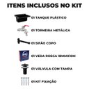 Ver imagem 2 de Tanque de Plástico 34l para Lavanderia Preto + Sifão Copo Universal Sanfonado + Fita Veda Rosca + To