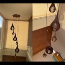 Ver imagem 3 de Lustre Pendente para Sala Pé Direito Duplo Sp-Rain Marrom