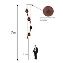 Ver imagem 5 de Lustre Pendente para Sala Pé Direito Duplo Sp-rain Marrom