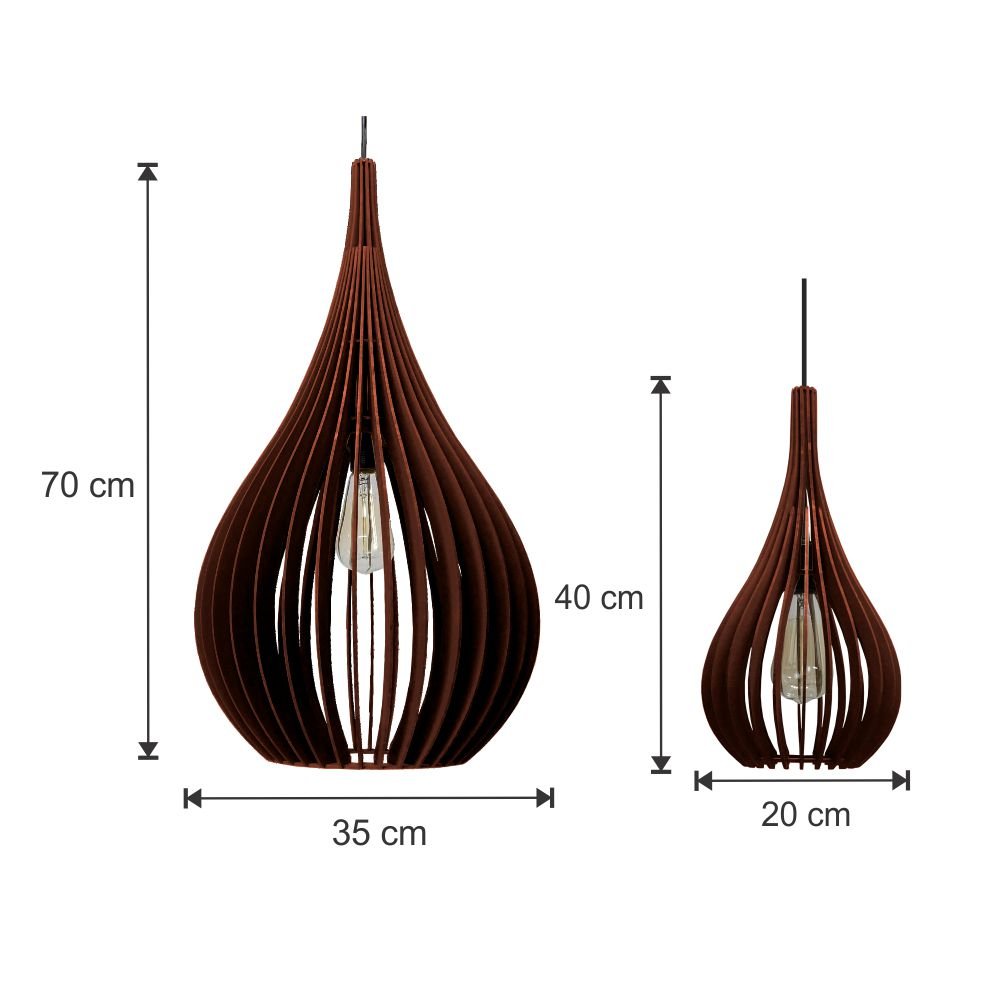 Lustre Pendente para Sala Pé Direito Duplo Sp-rain Marrom - 6