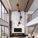 Ver imagem 3 de Lustre Pendente para Sala Pé Direito Duplo Sp-rain Marrom