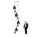 Ver imagem 2 de Lustre Pendente para Sala Pé Direito Duplo Sp-rain Marrom