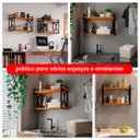 Ver imagem 3 de Estante Prateleira Industrial Moderna para Sala Escritório Lavanderia 60cm - Jm3 Móveis:freijó