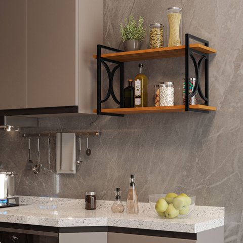 Estante Prateleira Industrial Moderna para Sala Escritório Lavanderia 60cm - Jm3 Móveis:freijó
