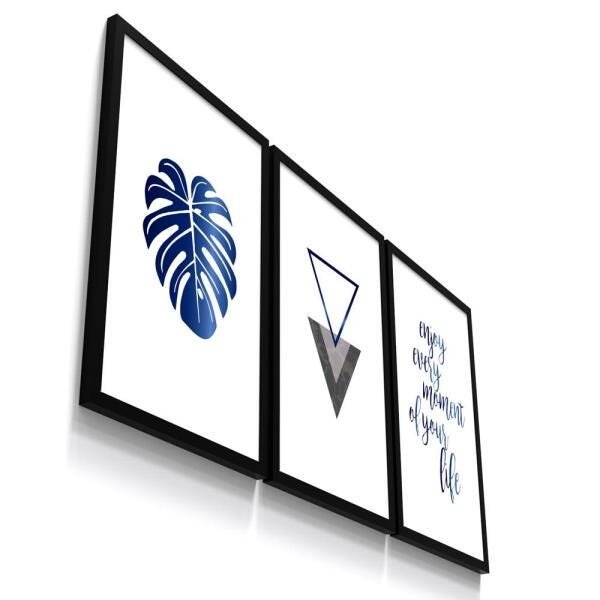 Kit 3 Quadro Decorativo Costela Adão Scandinavo Azul - 1
