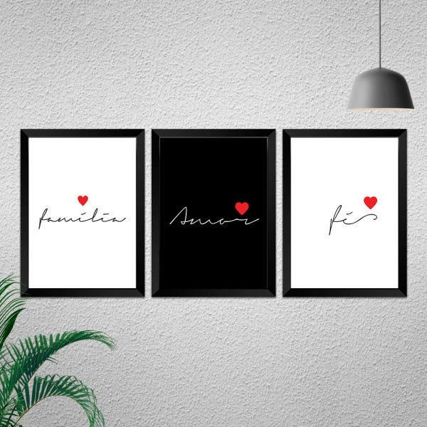 Kit de Quadros Decorativos 3 peças Inspirações - 2