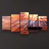 Quadro Decorativo Pôr Do Sol Sobre O Oceano 129x61 5 Peças - 2
