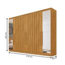 Ver imagem 4 de Guarda-roupa Solteiro Oxford 6 Portas 4 Gavetas com Espelho Ripado 100% Mdf Peroba - Mademarques