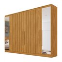 Ver imagem 2 de Guarda-roupa Solteiro Oxford 6 Portas 4 Gavetas com Espelho Ripado 100% Mdf Peroba - Mademarques