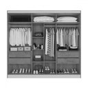 Ver imagem 3 de Guarda-roupa Solteiro Oxford 6 Portas 4 Gavetas com Espelho Ripado 100% Mdf Peroba - Mademarques