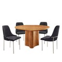 Ver imagem 2 de Sala de Jantar Mesa Selene Tampo 135cm Laminado com 4 Cadeiras Vicenza Moderna Mobilia