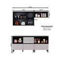 Ver imagem 3 de Cozinha Modulada 4 Peças 6 Portas 5 Gavetas MDF Dodradiça Slow Motion Lúmina Itatiaia Cinza/Grafite/Fendi