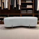 Ver imagem 1 de Puff Decorativo Orgânico Alana Linho Bege