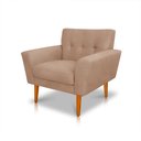 Ver imagem 2 de Kit 2 Poltronas Sala de Estar Bia Pés Palito Suede Capuccino M3 - Monari Design
