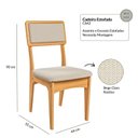 Ver imagem 4 de Conjunto Sala de Jantar Mesa Redonda Giratória 130cm com 6 Cadeiras MDF Estofada Carvalho Rosé/Bege