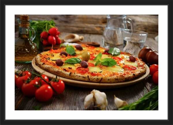 Quadro Decorativo Pizza Pizzarias Gourmet Restaurantes Com Moldura - 1