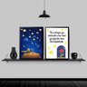 Kit 2 Quadros Pequeno Príncipe Frase 33x24cm - com vidro:Madeira preta - 1