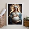 Quadro Virgem Maria Grávida 33x24cm - com Vidro:madeira Preta - 1