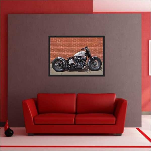 Quadro Decorativo Motos Motociclismo Vintage Retrô Salas Decorações Interiores Com Moldura - 2