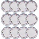 Ver imagem 1 de Jogo 12 Pratos Rasos Aura 25cm Porcelana Decorada Tramontina Cozinha Mesa Posta Buffet