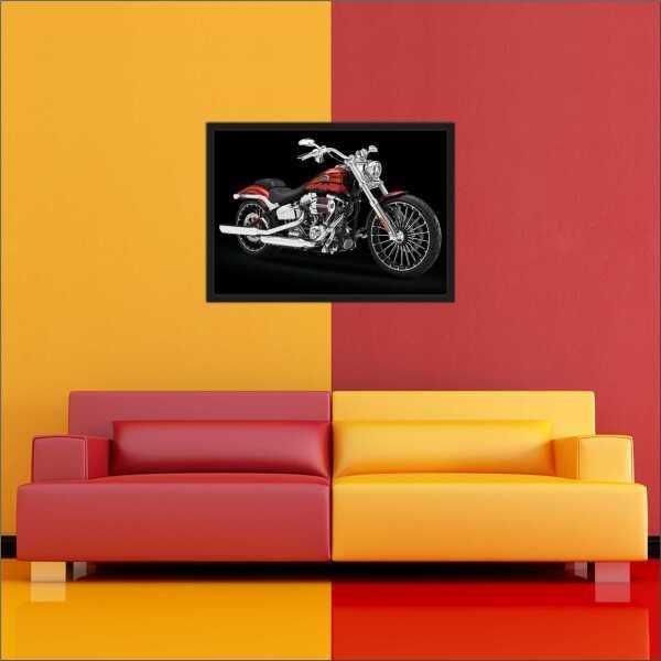 Quadro Decorativo Motos Motociclismo Vintage Retrô Salas Decorações Interiores Com Moldura - 4