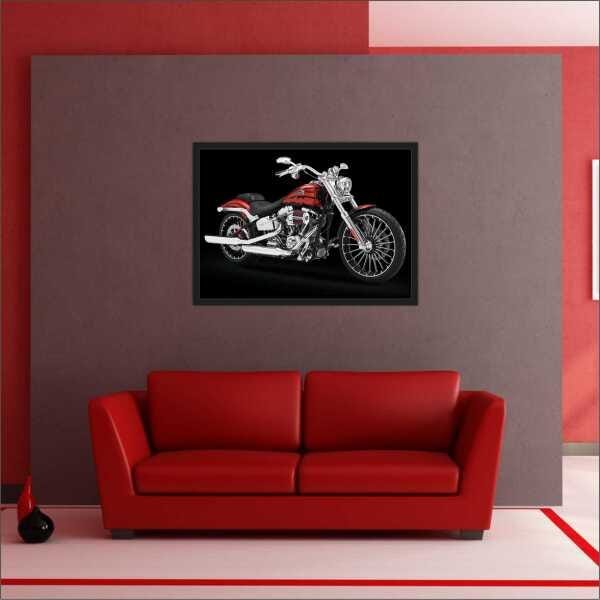 Quadro Decorativo Motos Motociclismo Vintage Retrô Salas Decorações Interiores Com Moldura - 2