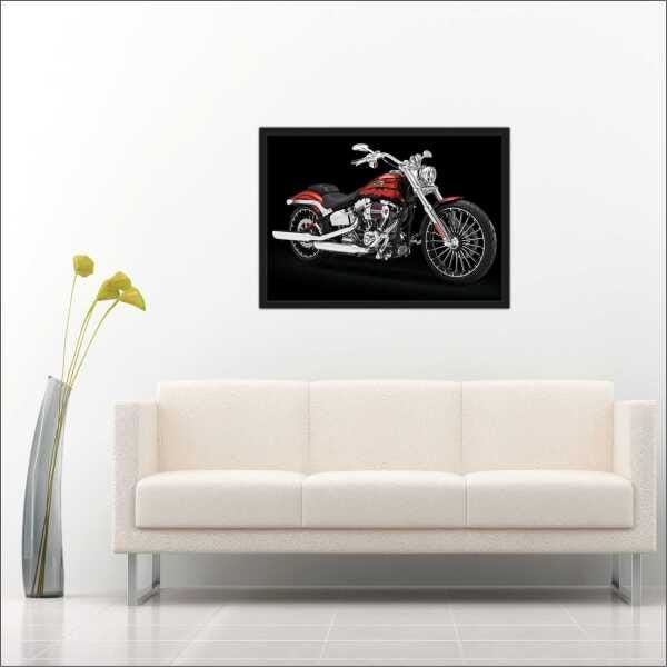 Quadro Decorativo Motos Motociclismo Vintage Retrô Salas Decorações Interiores Com Moldura - 1