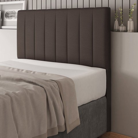 Cabeceira Solteiro 90cm Carla Material Sintético Marrom Com Frame Bymóveis